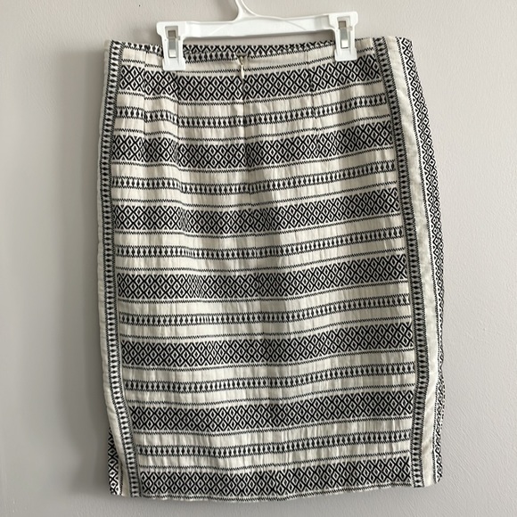 Ann Taylor LOFT Mosaic geometric Striped Pencil Skirt high waisted skirt - Picture 5 of 8